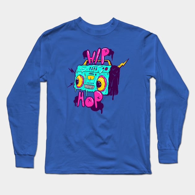 Spooky Hip Hop Melting Radio Long Sleeve T-Shirt by yogisnanda